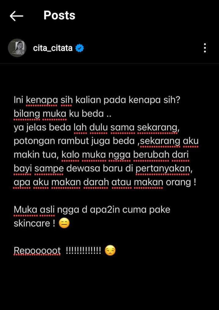 Feed Instagram Cita Citata (tangkapan layar Instagram)