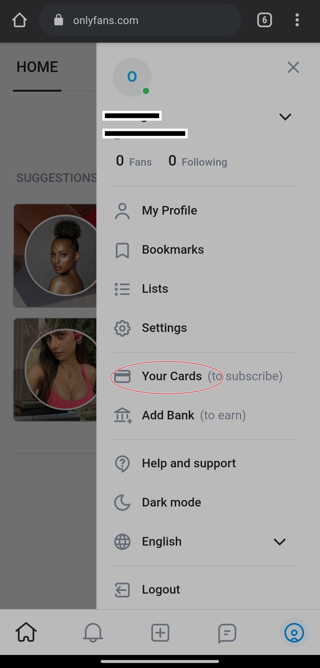 onlyfans account setting