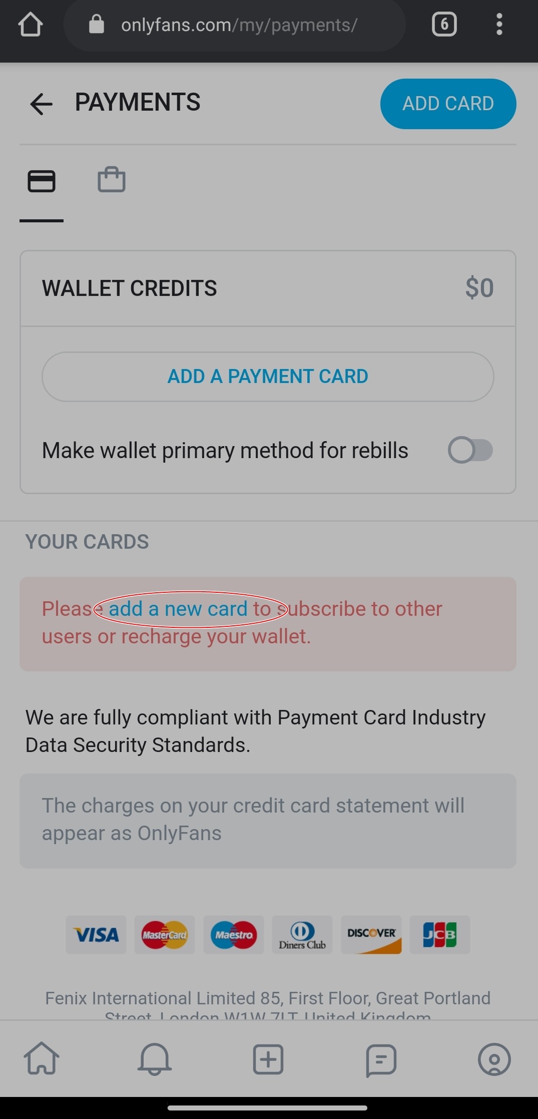 onlyfans payment