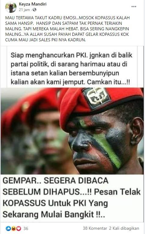 Kopassus ancam PKI