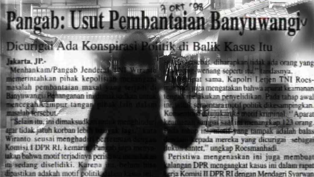Potongan surat kabar tentang penyerangan Kiai dan tokoh spiritual di Banyuwangi
