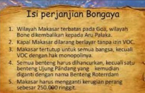 Ilustrasi Isi Perjanjian Bongaya