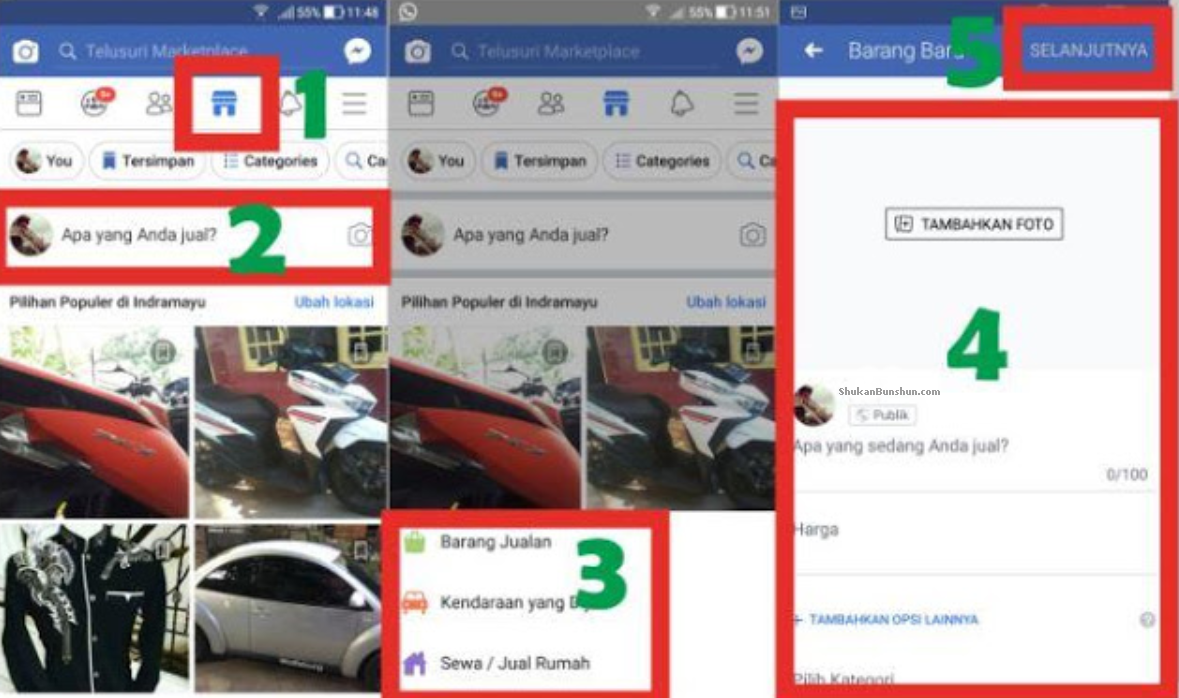 Sosial media facebook untuk barang bekas